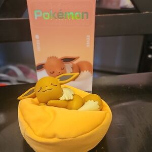 Pokémon Eevee Sleeping Figure with Yellow Cushion